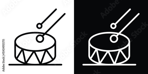 drums icon filled flat sign concept for web design.