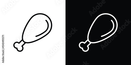 Drumstick bite icon filled flat sign concept for web design.
