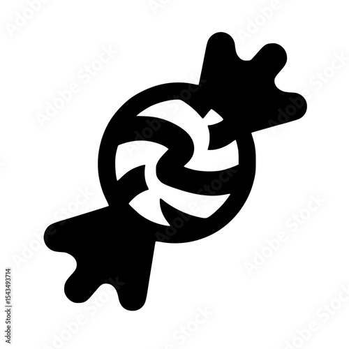 Minimalist Candy Silhouette – Black SVG Clipart Icon