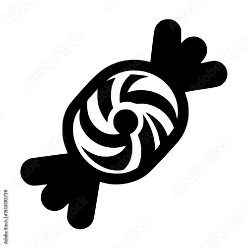 Minimalist Candy Silhouette – Black SVG Clipart Icon