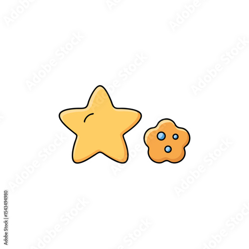 a shiny cookie cutter in star shape next to sugar 