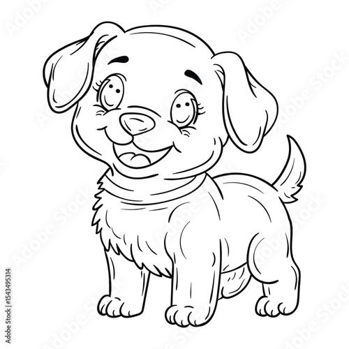 Hand drawing style of dog vector. It is suitable for pet animal icon, sign or symbol.