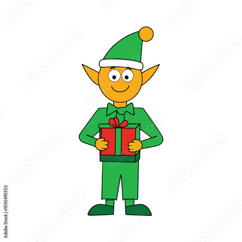a smiling elf with pointy ears and green outfit  h