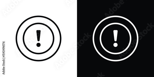 Exclamation icon filled flat sign concept for web design.