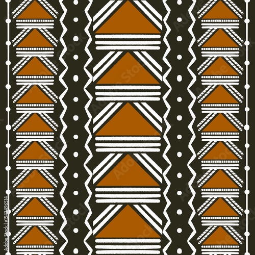 African ethnic tribal designs in vibrant and brown tones. The use of watercolor ethnic techniques adds depth and realism, while vthe contrast ethnic with a brown background enhances its visual appea