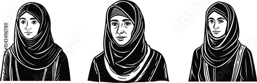 Vector illustration of a tire on an abstract background with a Saudi Arabian woman in a black niqab