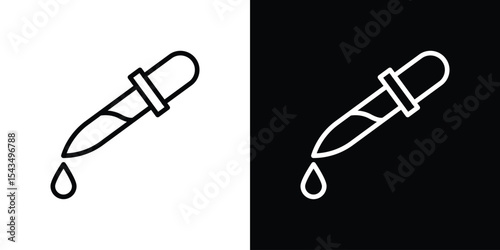 Eye dropper half icon filled flat sign concept for web design.