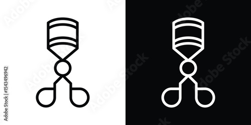 Eyelash curler icon filled flat sign concept for web design.