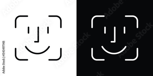 Face id icon collection. line stroke icon. EPS 10