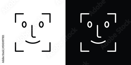 Face id icon filled flat sign concept for web design.