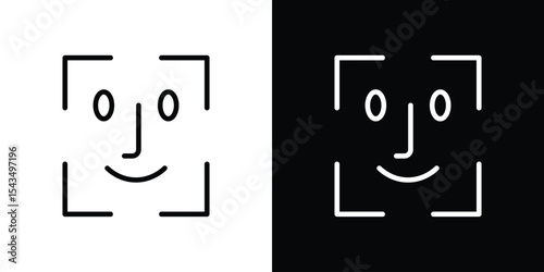 Face id icon filled flat sign concept for web design.