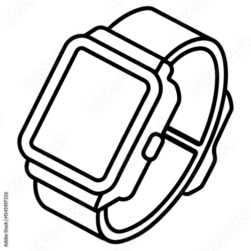 Minimal Smartwatch Health Line Art