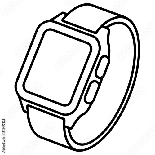 Minimal Smartwatch Health Line Art