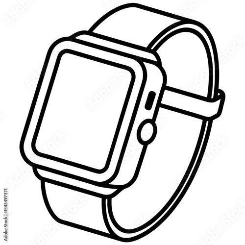 Minimal Smartwatch Health Line Art