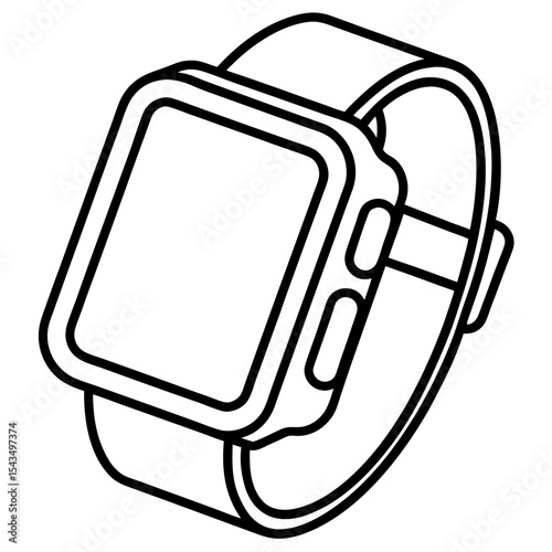 Minimal Smartwatch Health Line Art