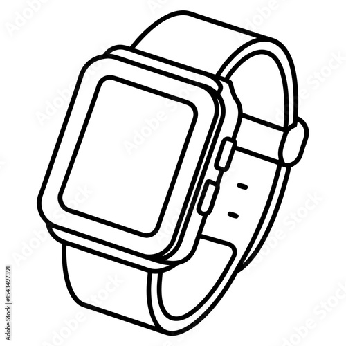 Minimal Smartwatch Health Line Art