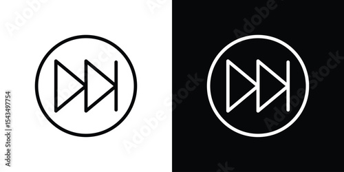 Fast forward icon filled flat sign concept for web design.