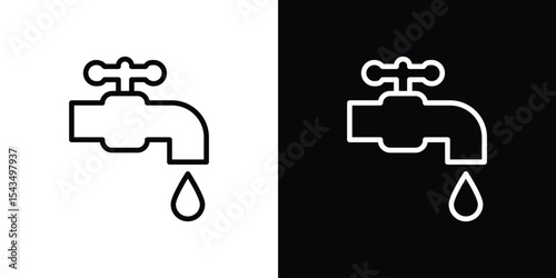 Faucet drip icon filled flat sign concept for web design.