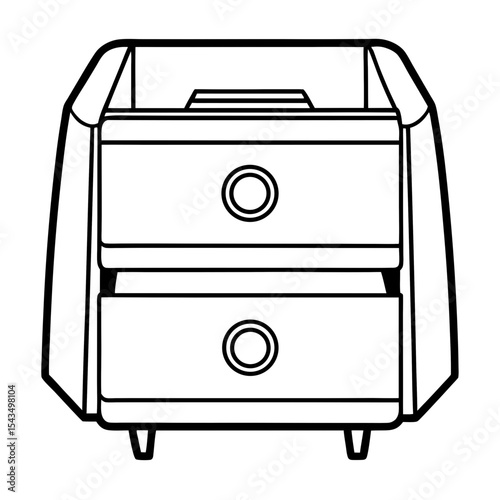 Air fryer drawer with two compartments and simple geometric design  