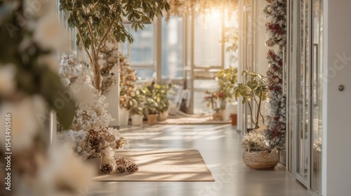 business seminar during festival Bright Sunlit Indoor Flower Shop with Potted Plants and Natural Decor festival business networking event