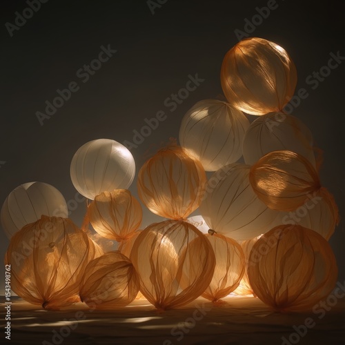 business seminar during festival Romantic glowing paper lanterns arranged in a warm ambient glow for celebration festival business networking event