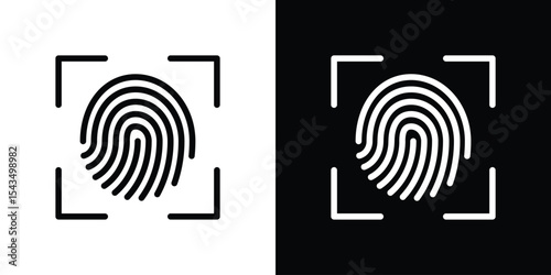 Fingerprint icon filled flat sign concept for web design.