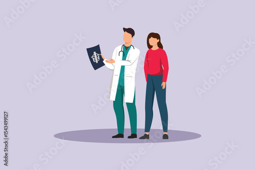 Doctor and Patient Concept. Colored flat vector illustration isolated