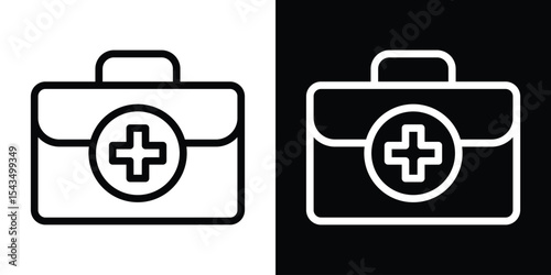 First aid box icon filled flat sign concept for web design.