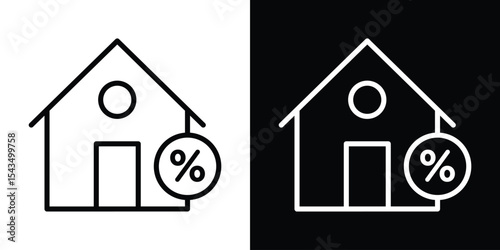 Fixed rate mortgage icon filled flat sign concept for web design.