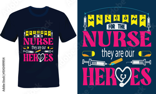 Nurse Typography T-shirt Design, Hospital Caring Typography Tshirt Design.
