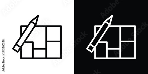 Floor plan icon filled flat sign concept for web design.