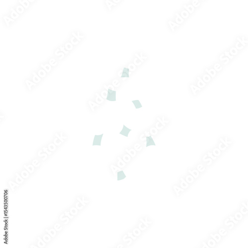 Flying sugar or salt. A scattering of crystals of sugar or salt. Vector illustration isolated