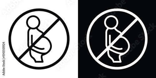 Forbidden pregnant icon filled flat sign concept for web design.
