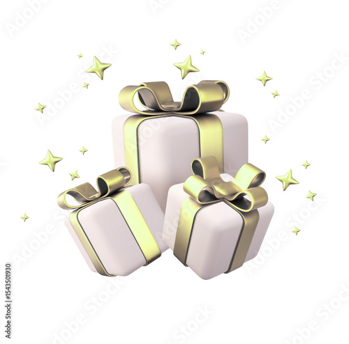 gift box with ribbon isolated on white background