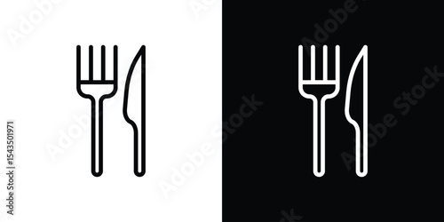 Fork and Knife icon filled flat sign concept for web design.