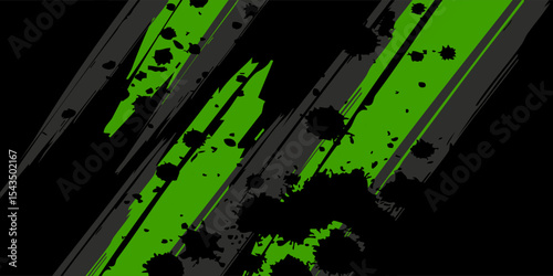 Abstract green gaming background in futuristic style. Wide banner design