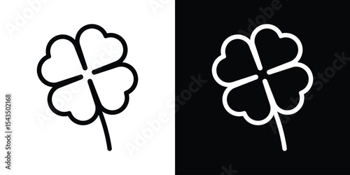 Four leaf clover icon filled flat sign concept for web design.