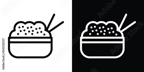 Fried Rice icon filled flat sign concept for web design.