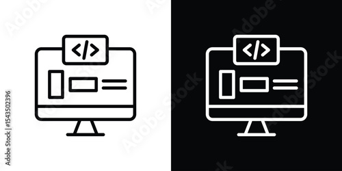 Front end icon filled flat sign concept for web design.