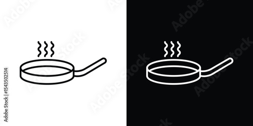Frying pan icon filled flat sign concept for web design.