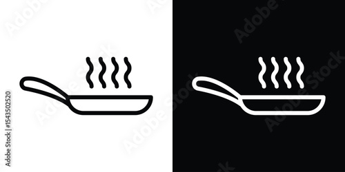 Frying pan icon filled flat sign concept for web design.