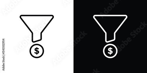 Funnel icon filled flat sign concept for web design.
