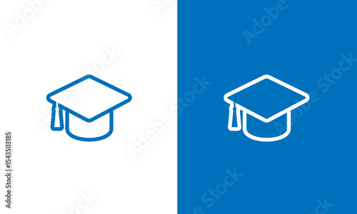 Graduation Cap Icon, Education Symbol, Outline Vector