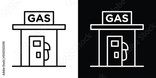 Gas station icon filled flat sign concept for web design.
