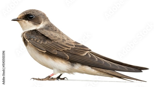  Sand martin  riparia riparia  isolated on a white background. AI GENERATED