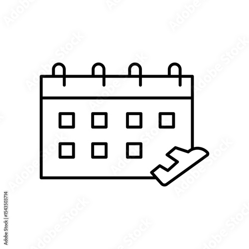 Holidays Vacation Calendar Line Icon