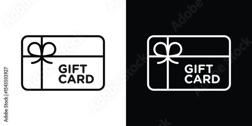 Gift card icon filled flat sign concept for web design.
