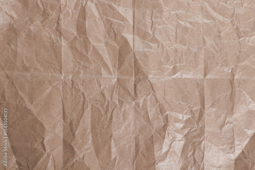 Fototapeta premium Wrinkled Brown Kraft Paper Texture 