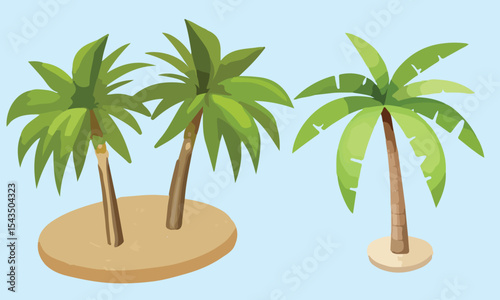 Summer beach sticker set with cute tropical elements.
