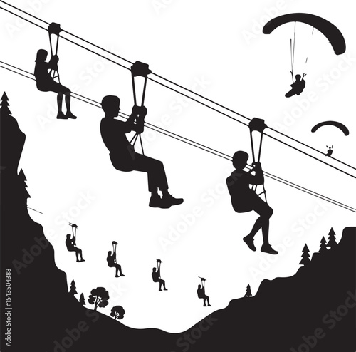 Climber Rappelling Down Cliff Silhouette

Extreme Rappelling Action Vector Scene

Mountain Rappelling Gear Silhouette Design

Rappeller Hanging on Rock Face Vector Art

Vertical Descent Adventure Silh